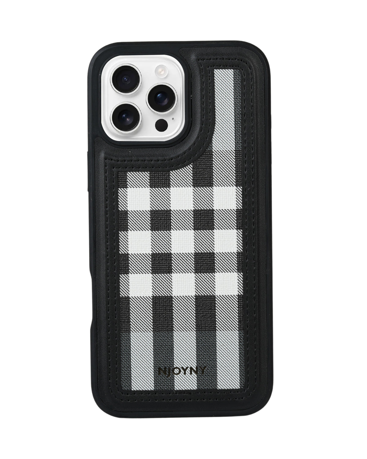 Leather Case, Classic Elegant Slim PU Checks Luxury Design Case For iPhone 16 Pro