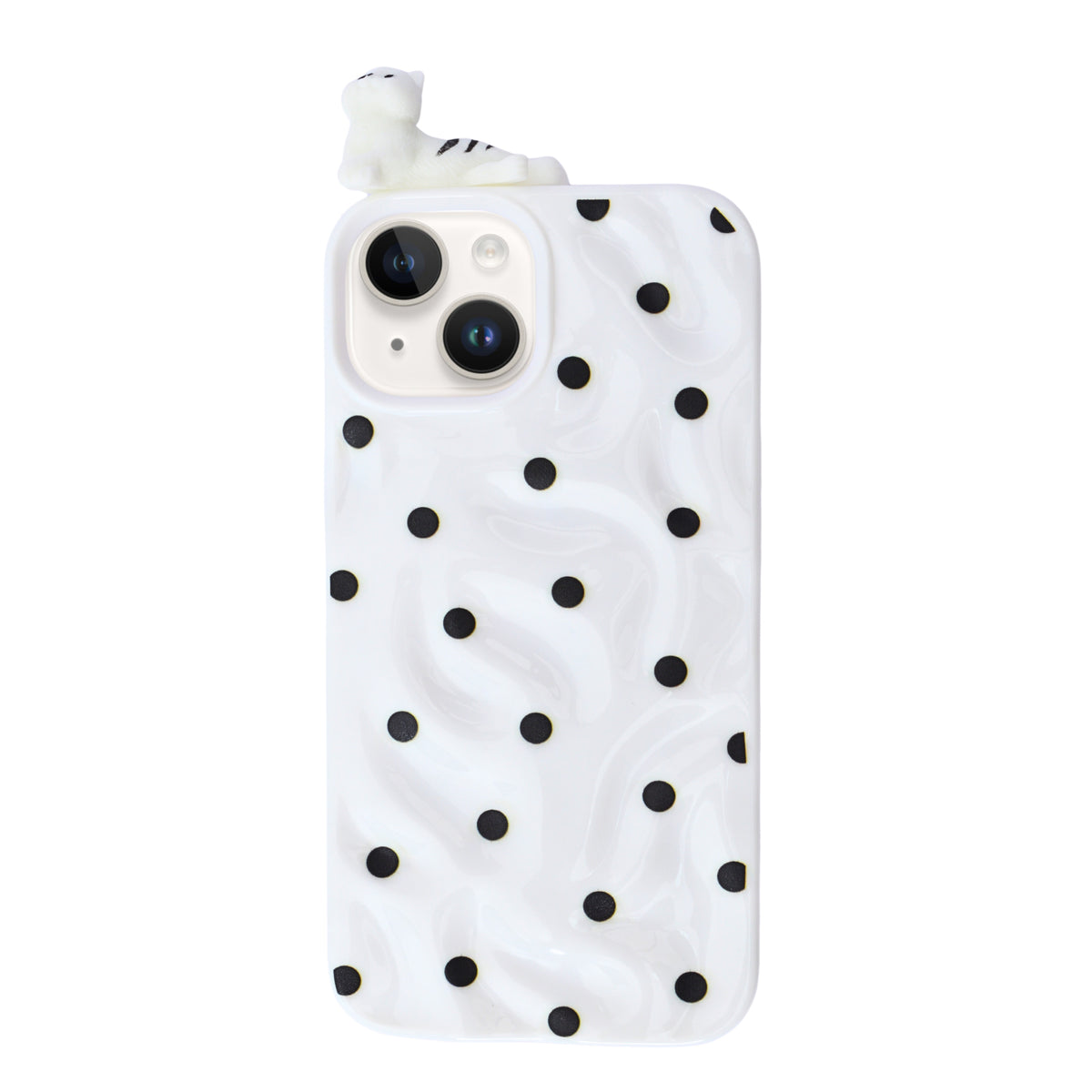 3D Cartoon Character with Polka Dots Soft Phone Case for iPhone 13 / 14