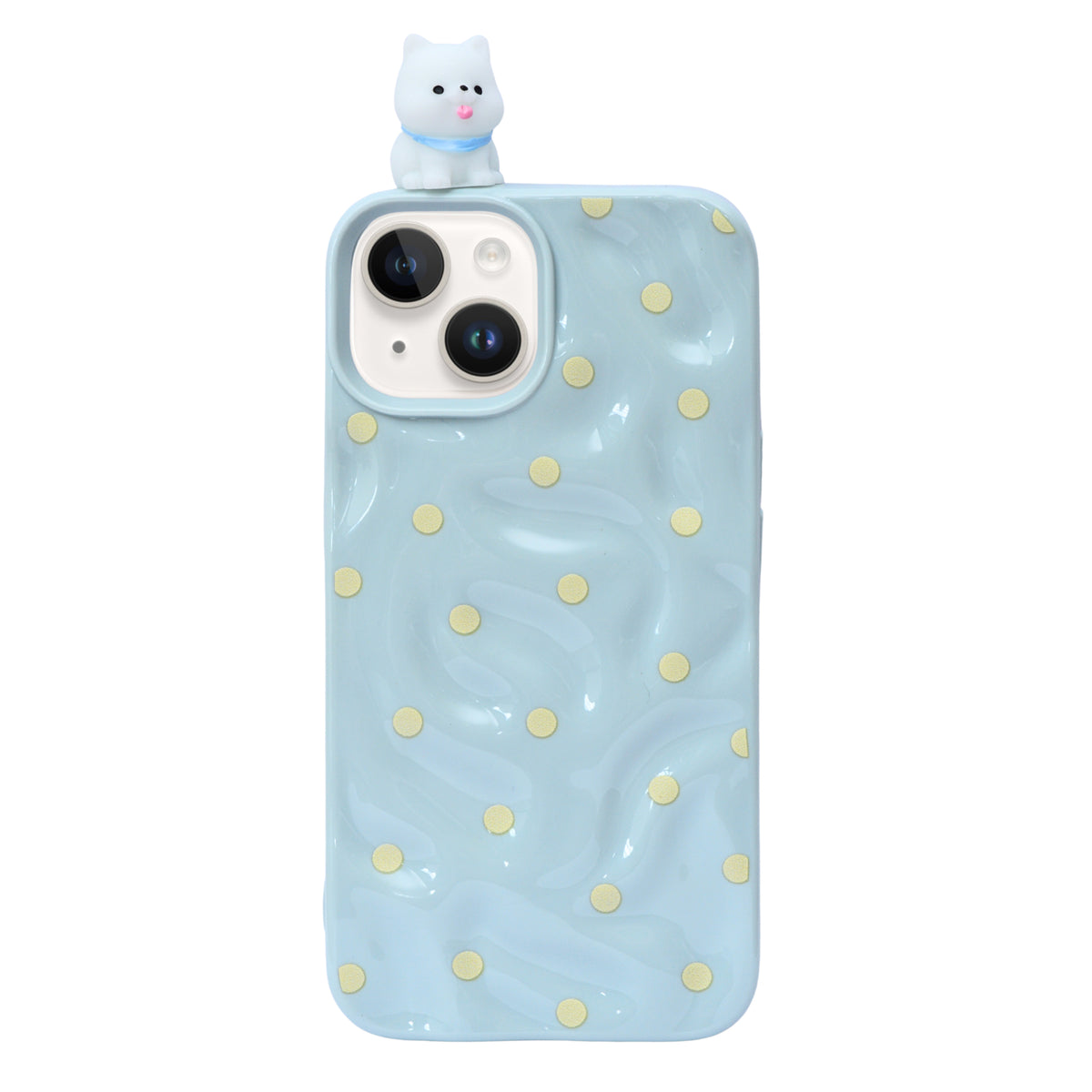 3D Cartoon Character with Polka Dots Soft Phone Case for iPhone 14 Plus/ 15 Plus