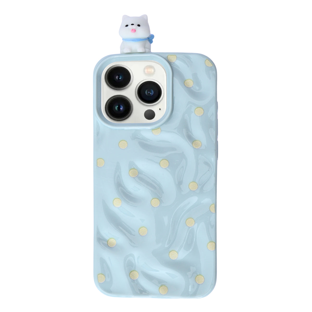 3D Cartoon Character with Polka Dots Soft Phone Case for iPhone 15 Pro Max