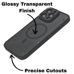 Smoke Transparent MagSafe Compatible Phone Case for iPhone 16 Pro Max