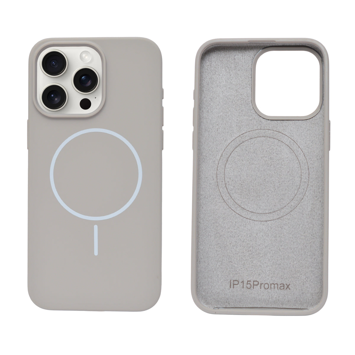 Soft Silicone with MagSafe Ring Phone Case for iPhone 15 Pro