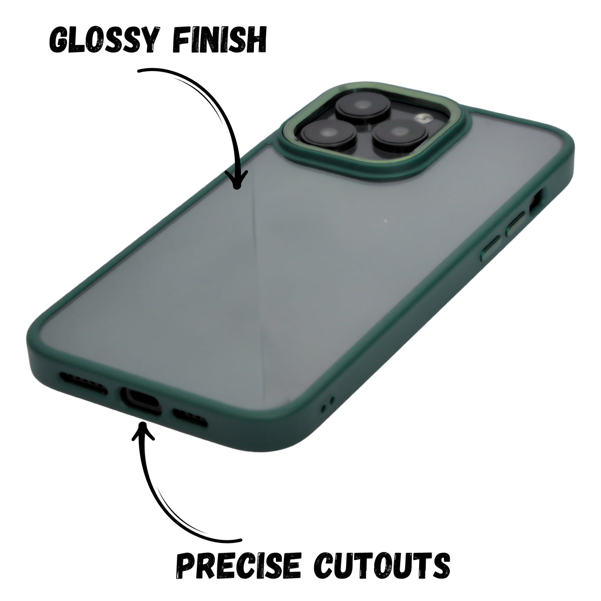 Transparent Hard back with Chrome Border Anti Slip Grip Phone Case for iPhone 13 Pro