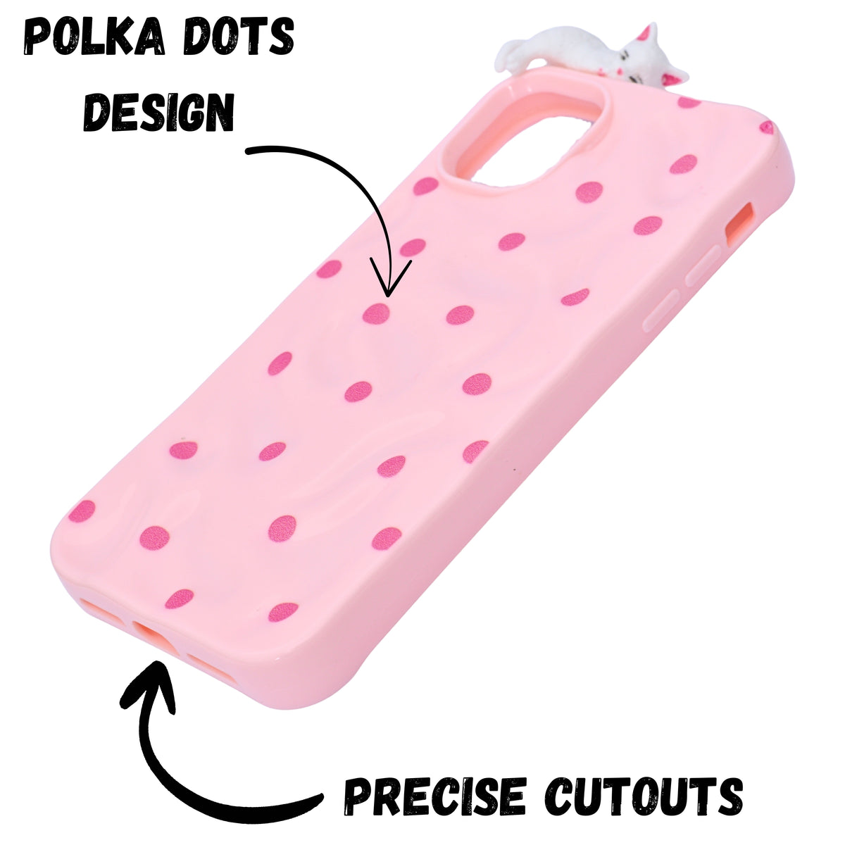 3D Cartoon Character with Polka Dots Soft Phone Case for iPhone 11