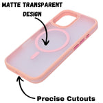 Transparent MagSafe Compatible with Matte Colour Edge Phone Case for iPhone 16 Plus