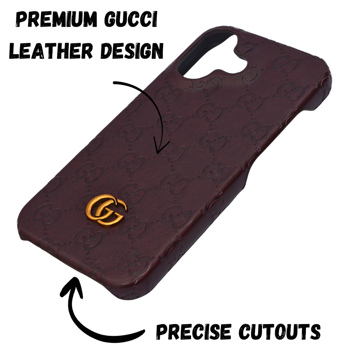 Luxury GG Embossed Phone Case for iPhone 16