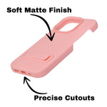 Silicone Soft Matte Finish Phone Case with Kickstand For iPhone 16 Pro Max