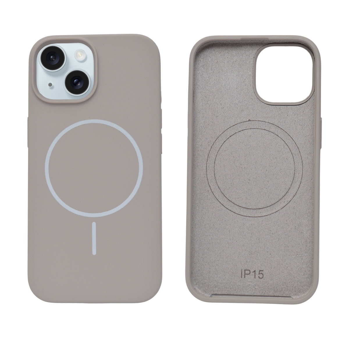 Soft Silicone with MagSafe Ring Phone Case for iPhone 15