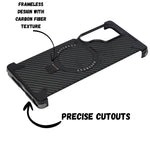 Premium Carbon Fiber Metal Edge & Kickstand Phone Case for Samsung S25 Ultra