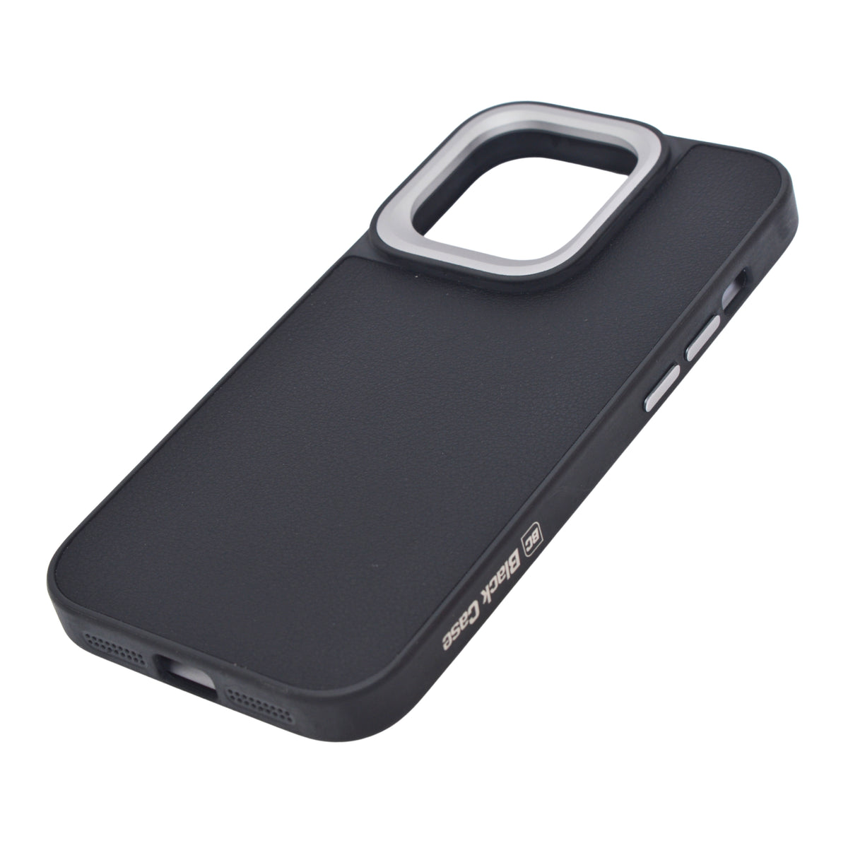 Classic Leather Textured with Metal Camera Ring Phone Case For iPhone 14 Pro
