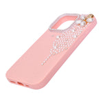 Luxury Glitter Finish with 3D Pearl Flower Design Phone Case for iPhone 16 Pro