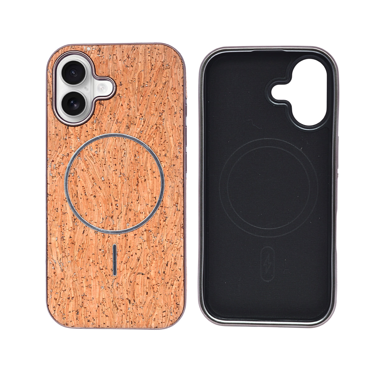 Cork Texture Printed MagSafe Compatible Phone Case for iPhone 17