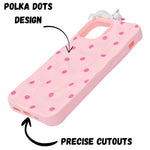 3D Cartoon Character with Polka Dots Soft Phone Case for iPhone 12/ 12 Pro