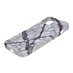 Glossy Silver Chrome with Black Crackle Marble Design Phone Case for iPhone 13 / 14