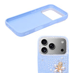 Luxury Glitter Finish with 3D Pearl Flower Design Phone Case for iPhone 17 Pro Max