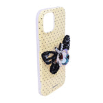 Luxury Polka Dot with 3D Sequin Butterfly PopSocket Phone Case for iPhone 15