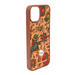 Bohemian Ethnic Print Cork Texture with Pearl Detail Phone Case for iPhone 13 / 14