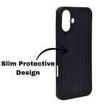 Minimal Jute Textured Matte Protective Phone Case For iPhone 16 Plus