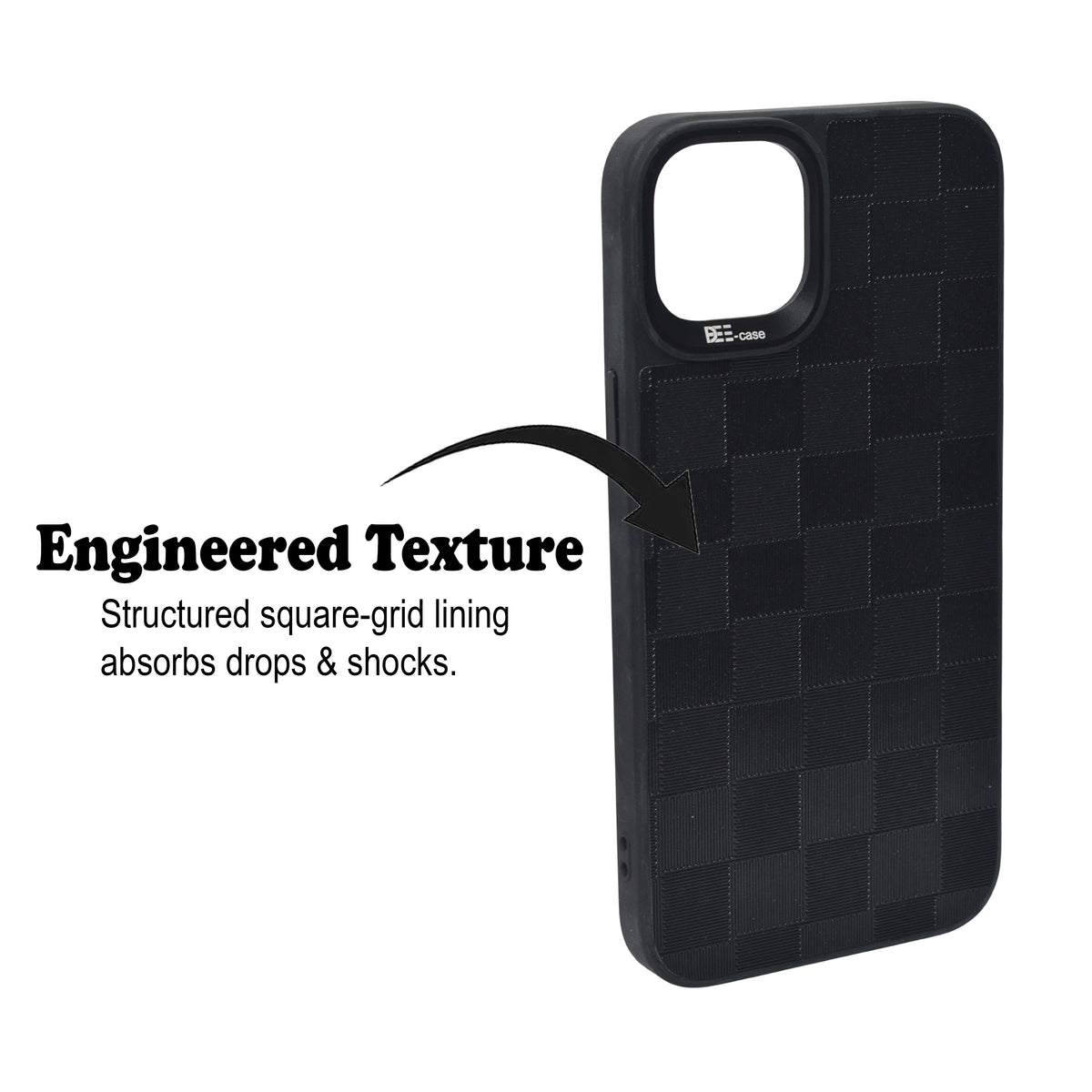 Checkered Texture Grip Case For iPhone 14 Plus / 15 Plus