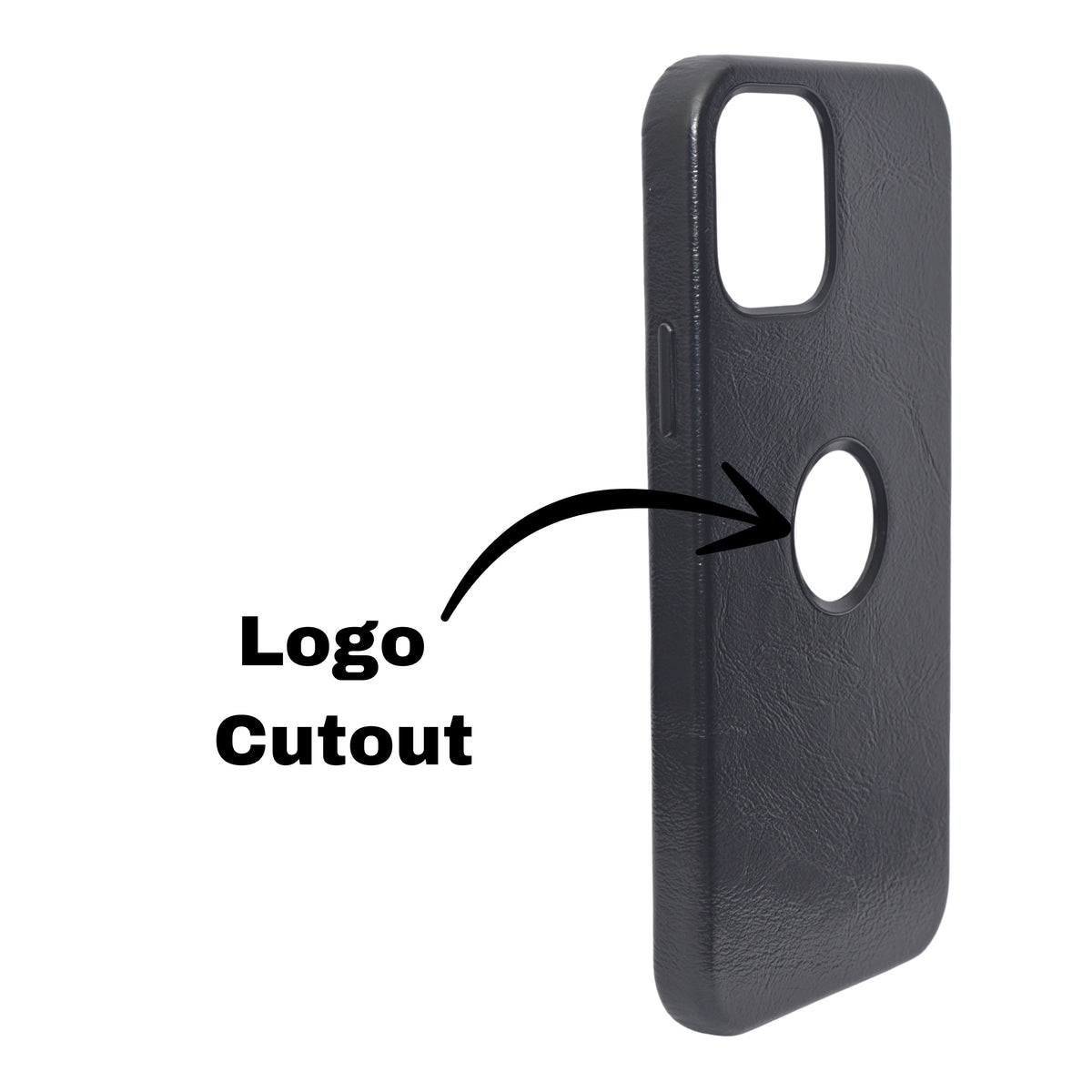 Premium Leather Finish with Metallic Logo Ring Cutout Phone Case for iPhone 12 /12Pro