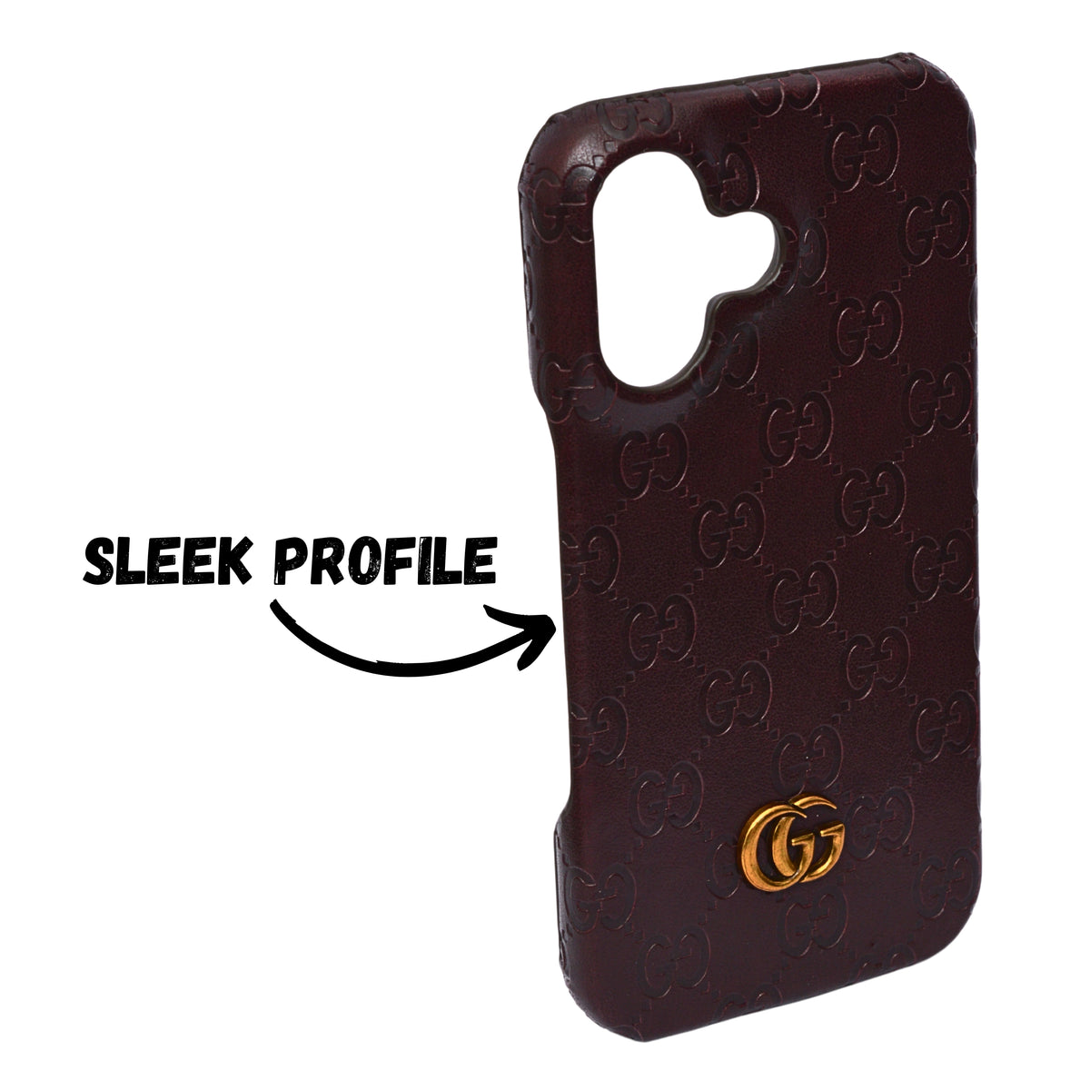 Luxury GG Embossed Phone Case for iPhone 16