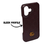 Luxury GG Embossed Phone Case for iPhone 16