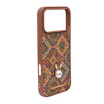 Bohemian Ethnic Print Cork Texture with Pearl Detail Phone Case for iPhone 17 Pro Max