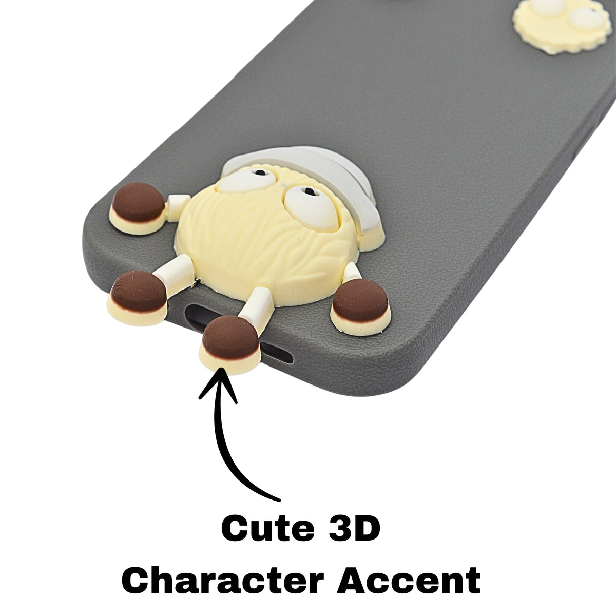 Hello Teddy Cap 3D Cartoon Phone Case For iPhone 16 Plus