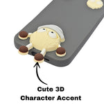 Hello Teddy Cap 3D Cartoon Phone Case For iPhone 16 Plus
