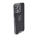 Luxury Vegan Leather with Logo Cutout Phone Case for iPhone 15 Pro Max