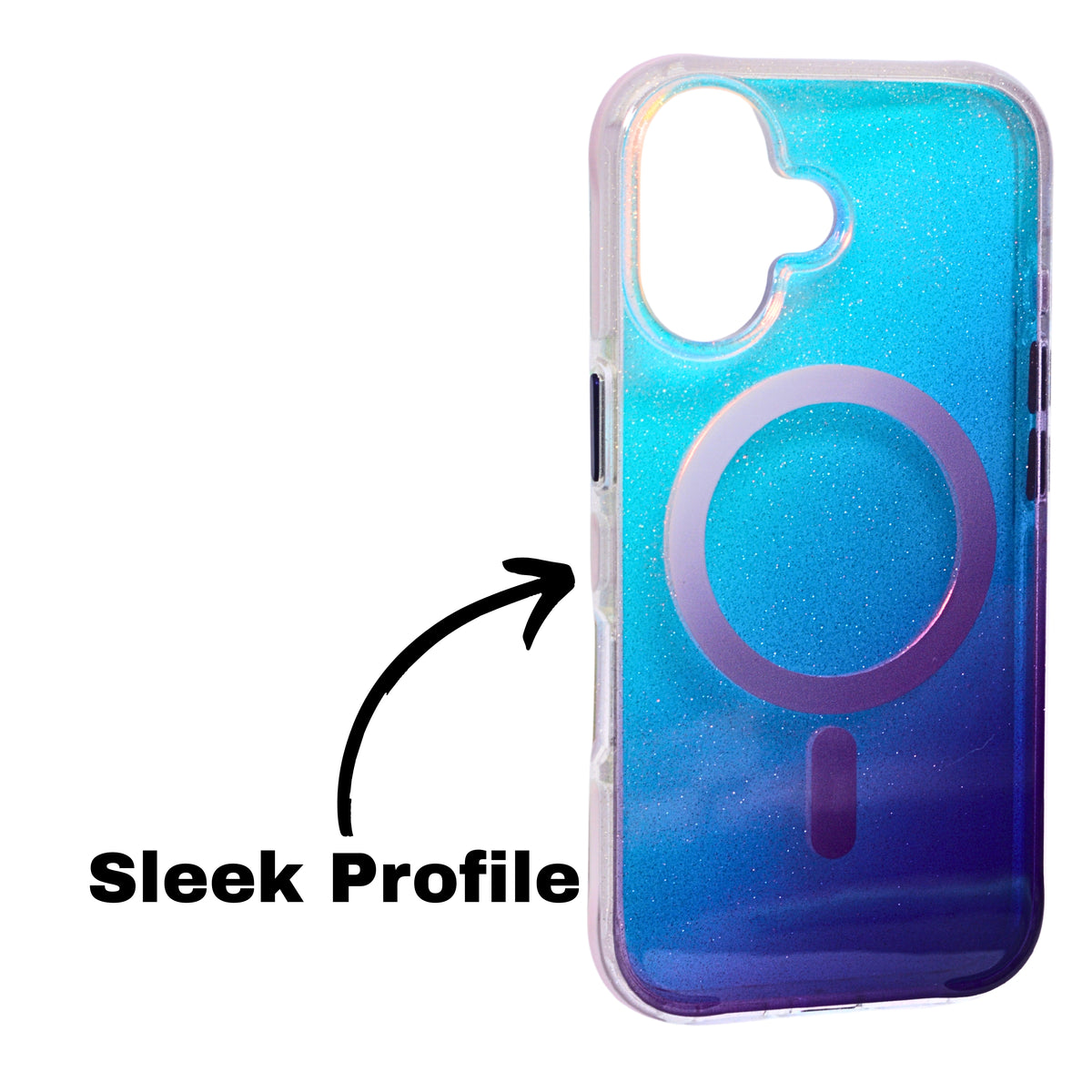 Glitter Gradient MagSafe Compatible Phone Case for iPhone 16