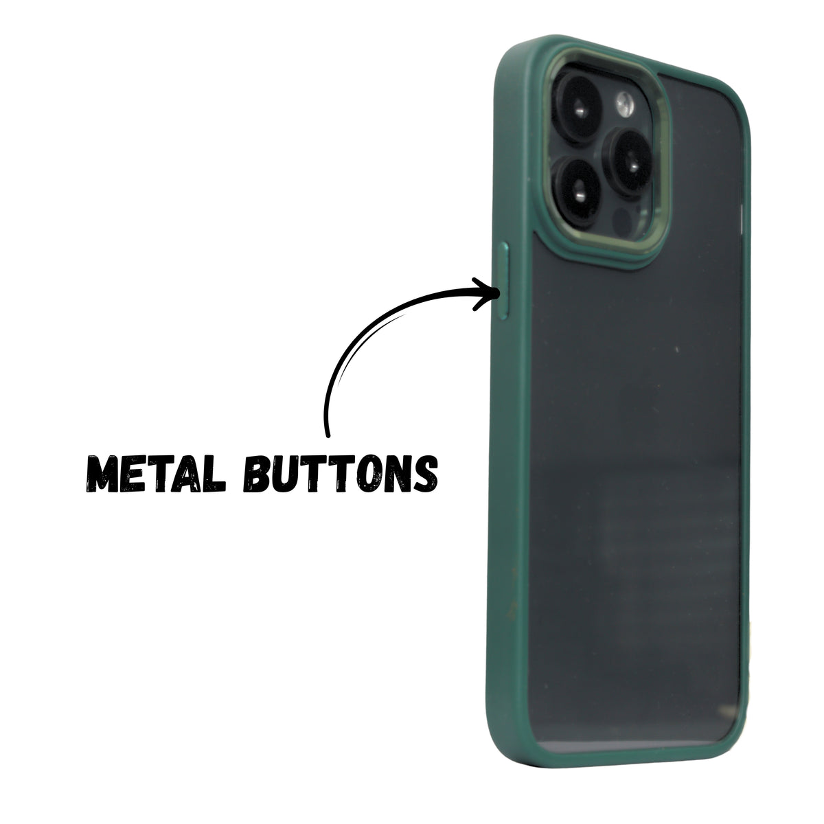 Transparent Hard back with Chrome Border Anti Slip Grip Phone Case for iPhone 13 Pro