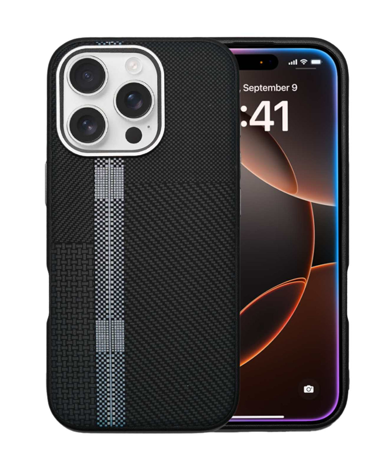 Carbon Fiber Texture Anti-Fall Protective Case for iPhone 16 Pro
