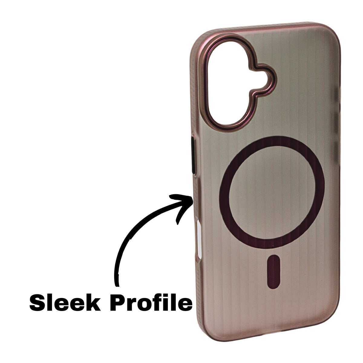 Tinted Transparent Corrugated Texture MagSafe Compatible Phone Case for iPhone 16 Plus