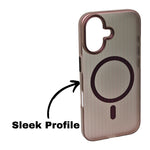 Tinted Transparent Corrugated Texture MagSafe Compatible Phone Case for iPhone 16 Plus