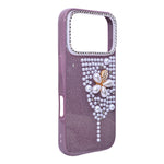 Luxury Glitter Finish with 3D Pearl Flower Design Phone Case for iPhone 17 Pro Max