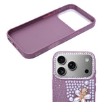 Luxury Glitter Finish with 3D Pearl Flower Design Phone Case for iPhone 17 Pro Max
