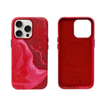 Electric Red Marble Print MagSafe Phone Case for iPhone 13 Pro