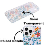 Vibrant Transparent Floral Pattern Phone Case for iPhone 16 Pro Max