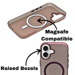 Tinted Transparent Corrugated Texture MagSafe Compatible Phone Case for iPhone 16 Plus