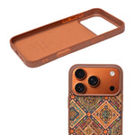 Bohemian Ethnic Print Cork Texture with Pearl Detail Phone Case for iPhone 17 Pro Max
