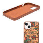 Bohemian Ethnic Print Cork Texture with Pearl Detail Phone Case for iPhone 13 / 14