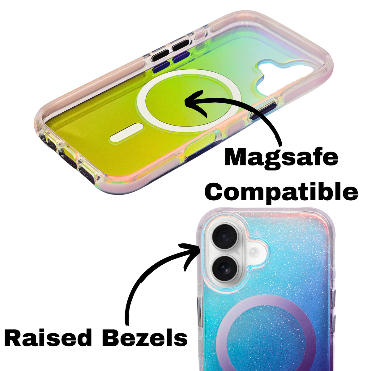 Glitter Gradient MagSafe Compatible Phone Case for iPhone 16
