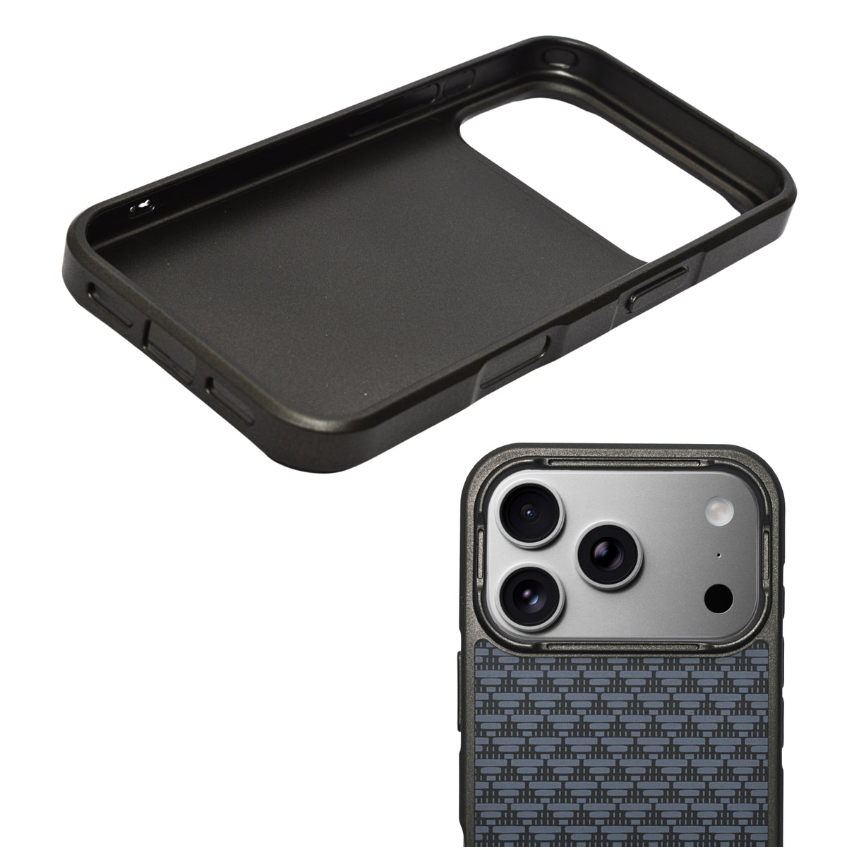 Geometric Carbon Fiber Texture Phone Case for iPhone 17 Pro