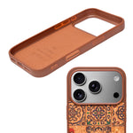 Bohemian Ethnic Print Cork Texture with Pearl Detail Phone Case for iPhone 17 Pro