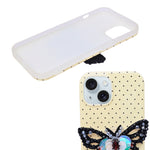 Luxury Polka Dot with 3D Sequin Butterfly PopSocket Phone Case for iPhone 15