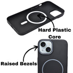 Matte Finish Hard Plastic MagSafe Compatible Phone Case for iPhone 15