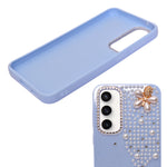 Luxury Glitter Finish with 3D Pearl Flower Design Phone Case for Samsung S23fe