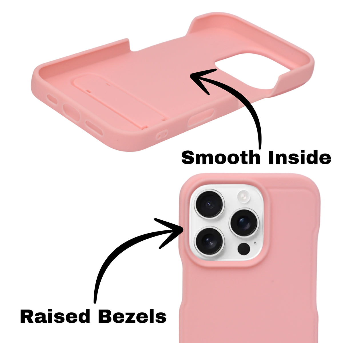 Silicone Soft Matte Finish Phone Case with Kickstand For iPhone 16 Pro Max