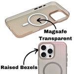 Tinted Transparent Corrugated Texture MagSafe Compatible Phone Case for iPhone 16 Pro